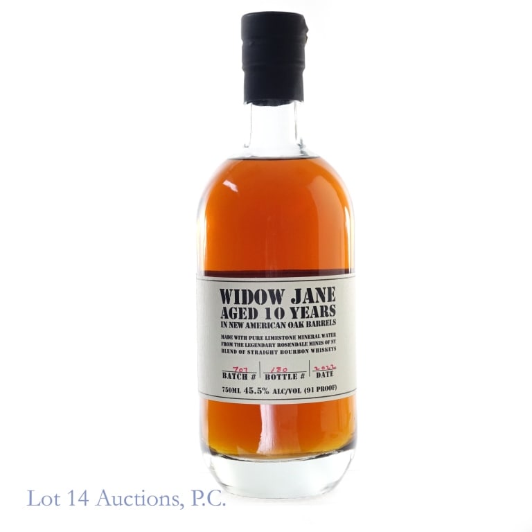 Widow Jane 10 Year Bourbon (2022): Widow Jane 10 Year Bourbon (2022), 91 Proof, 750 ml, Batch #707, Bottle #180.