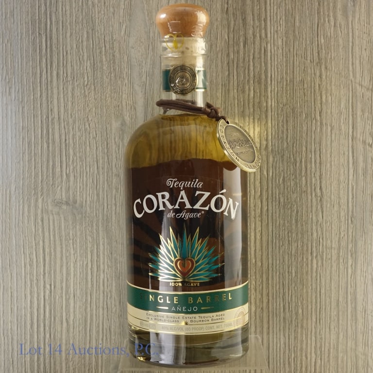 Corazon W.L. Weller Barrel Anejo Tequila: Corazon W.L. Weller Single Barrel Anejo Tequila, 80 Proof, 750 ml, Single Barrel Selection Barrel #001 Private Selection.
