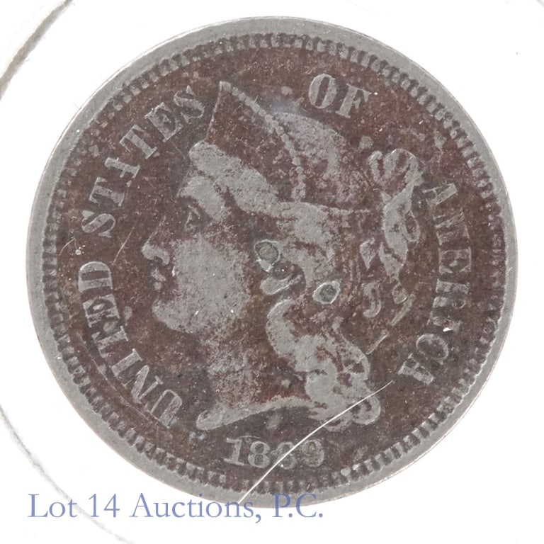 1869 U.S. Nickel Three-Cent (XF Detail) (1 of 2)
