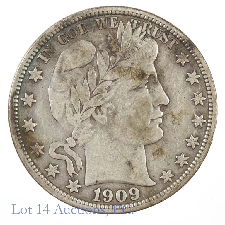 1909 Silver Barber Half Dollar (EF?) (1 of 2)