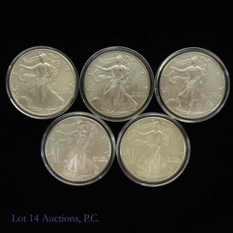 2000-2004 American Silver Eagle $1 (5) (1 of 2)