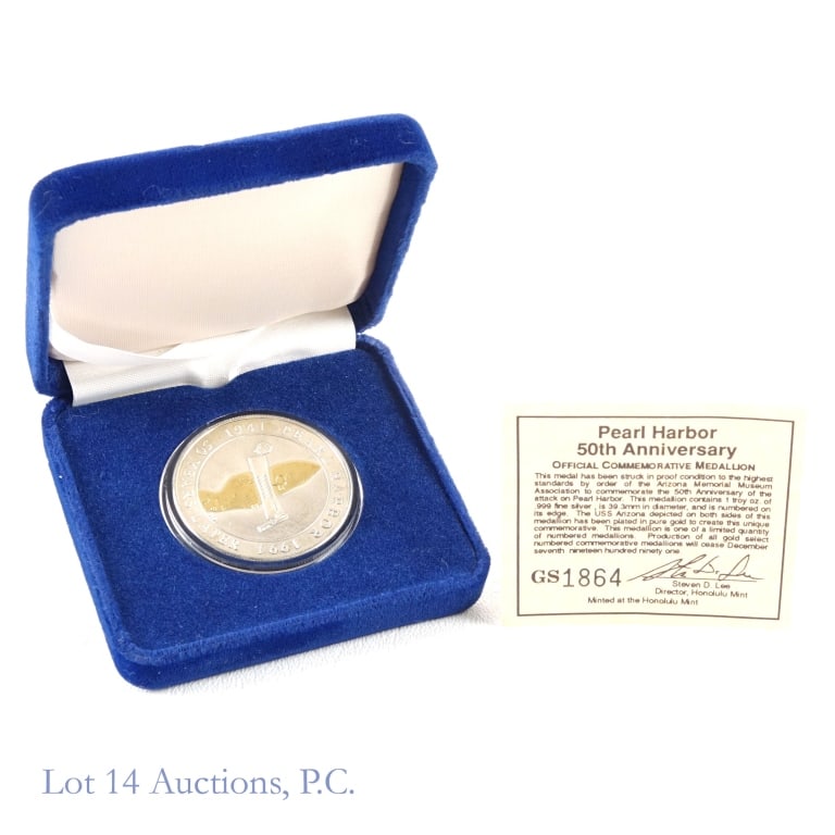 Rare 1991 1 ozt. 99.9% Silver Pearl Harbor Medal (1 of 4)