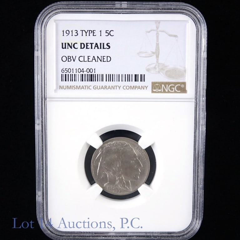 1913 T1 Buffalo Nickel (NGC Unc Details) (1 of 2)