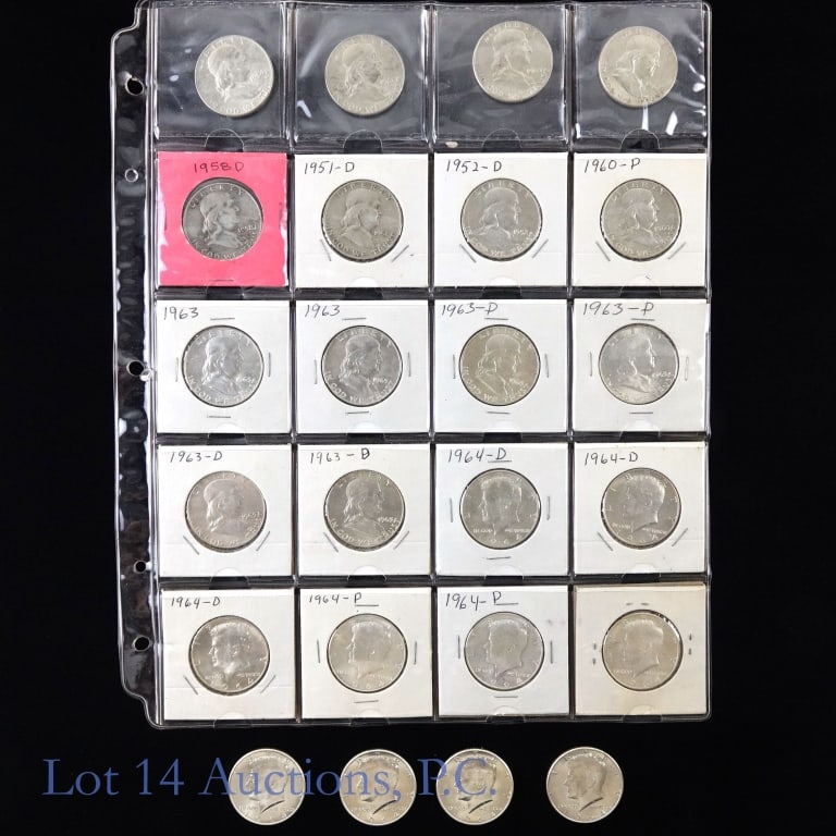 Franklin & Kennedy 90%-Silver Half Dollars (24) (1 of 5)