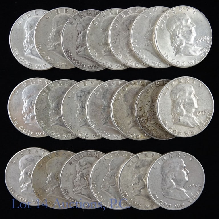 Silver Franklin Half Dollars (20) (1 of 5)