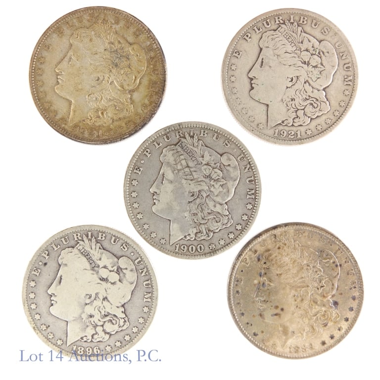 1889 - 1921 Silver Morgan Dollars (5) (1 of 5)