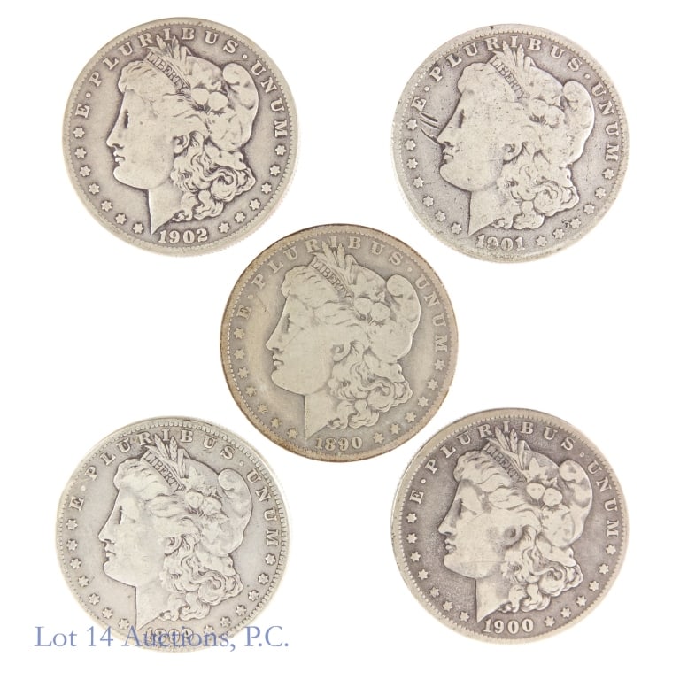 1890-O - 1902-O Silver Morgan Dollars (5) (1 of 5)