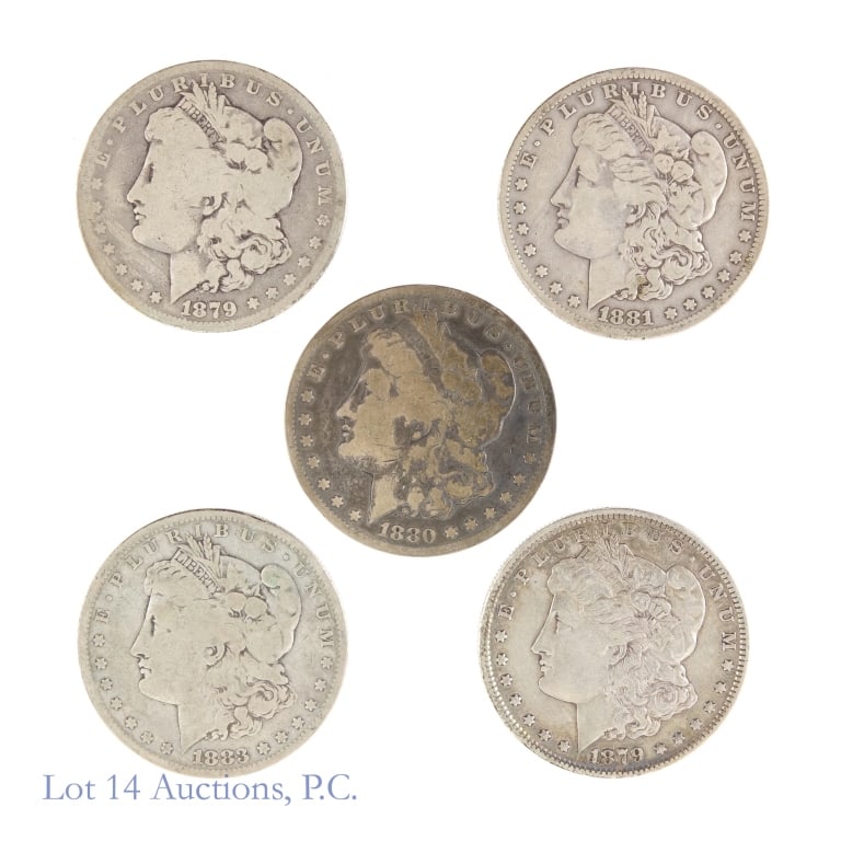 1879 - 1883 Silver Morgan Dollars (5) (1 of 5)