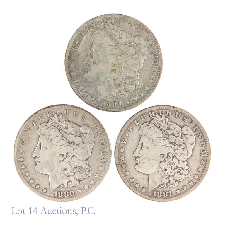 1880s, 1881o & 1881s Silver Morgan Dollars (3) (1 of 2)