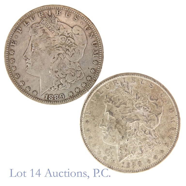 1888 & 1889-O Silver Morgan Dollars (2) (1 of 2)