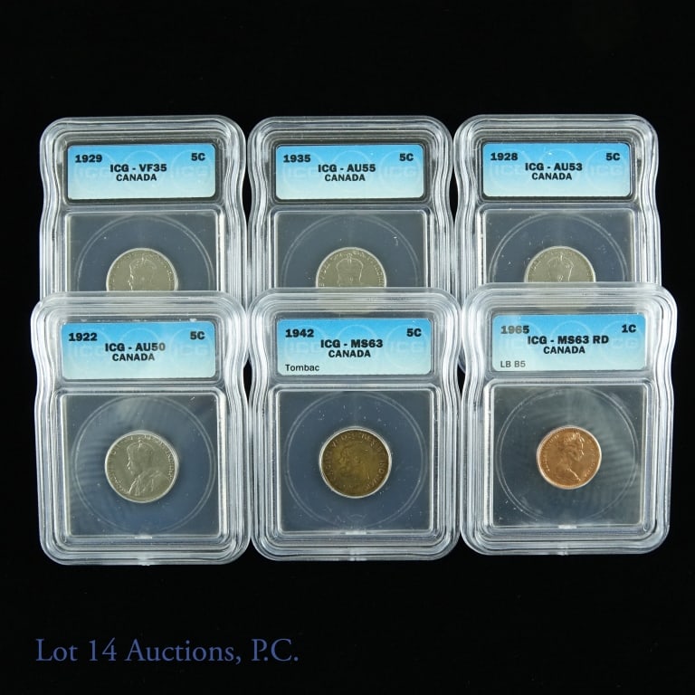 Mix of Canadian ICG Graded Coins (6) (1 of 5)