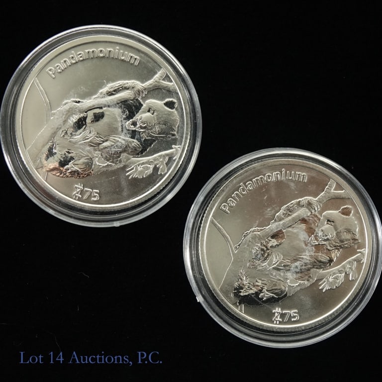 $75 Pandamonium Zombucks Silver Rounds (BU) -2 (1 of 2)