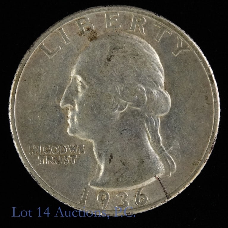 1936-S Silver Washington Quarter (AU+) (1 of 2)