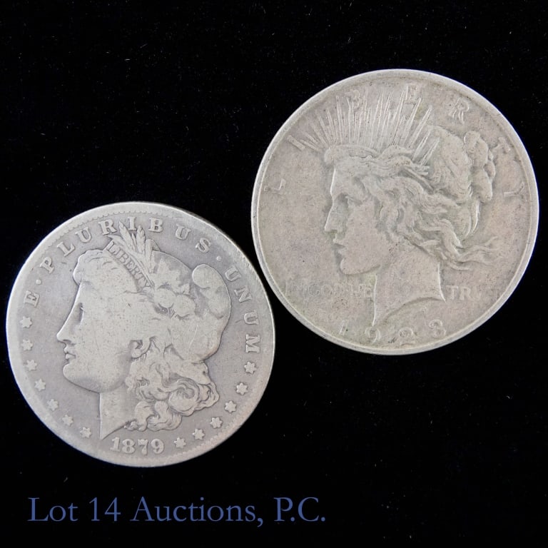 Silver 1879-S Morgan & 1922-D Peace $1s (2) (1 of 2)