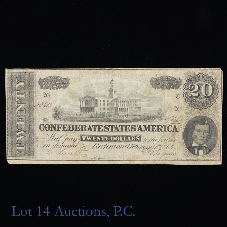 1864 $20 Confederate States of America (Fr. T67) (1 of 4)