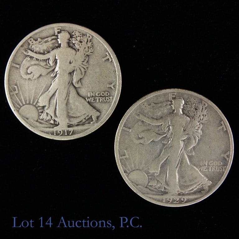 1917-S & 1929-S Silver Walking Liberty 50c (2) (1 of 2)