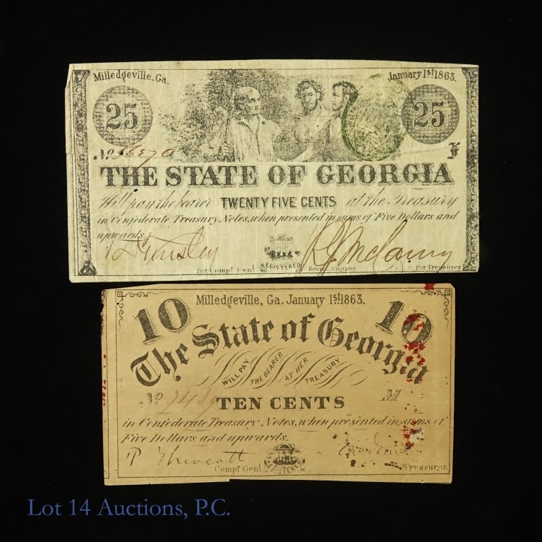 1863 State of Georgia Fractional Currencies (2) (1 of 4)