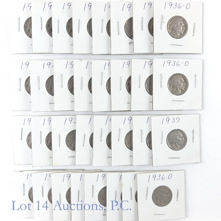 1927 - 1937 Buffalo Nickels (32) (1 of 5)