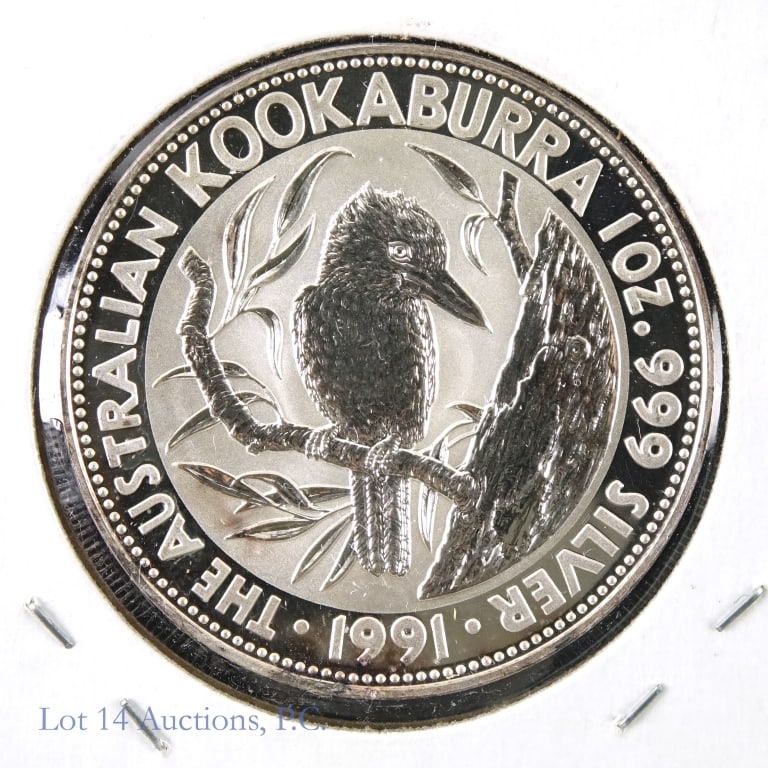 1991 Silver Australian Kookaburra $5 Coin (BU) (1 of 2)