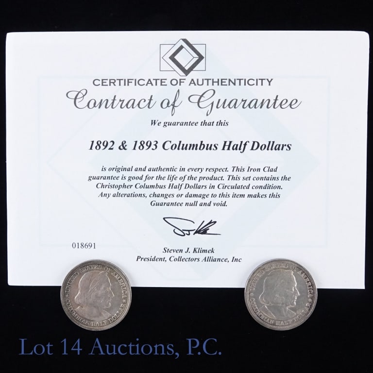 1892 & 1893 Silver Columbian Expo 50 cent (2) (1 of 4)