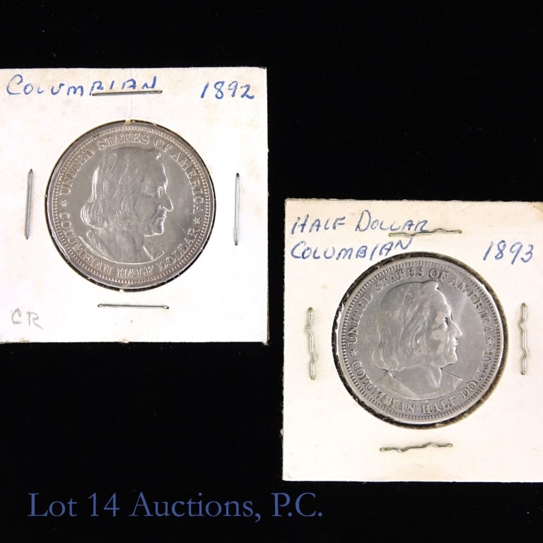 1892 & 1893 Silver Columbian Expo 50 cent (2) (1 of 2)