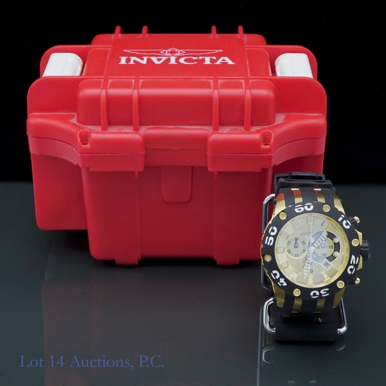 Invicta Reserve Specialty II Watch 0917: Invicta Reserve Specialty II Watch 0917. In original case. Watch running and keeping time. Appears new or almost new. Some scuffs on case. Case Size: 51mm. Case Material: Stainless Steel. Bezel Materi