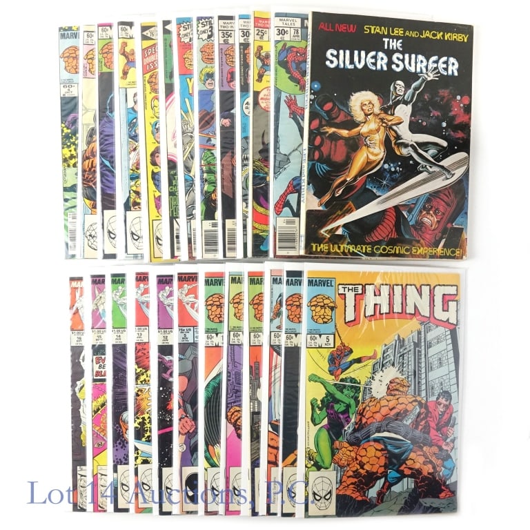 Silver Surfer, The Thing, Two in One, MARVEL (24): Silver Surfer, The Thing, Two in One, MARVEL (24). An association of comic books from Marvel featuring The Thing, Silver Surfer and a bunch of team-ups. Some items of note: The Silver Surfer, The Ulti