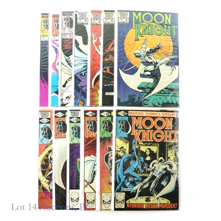 Moon Knight MARVEL (13): Moon Knight MARVEL (13). Issues of note include: #3 - First appearance of Midnight Man, a costumed thief. #14 - First appearance and origin of Stained Glass Scarlet, a former nun who became a vigilant