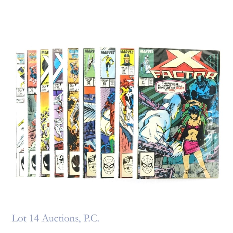 X-Factor, MARVEL (9): X-Factor, MARVEL (9). A collection of mutated comics from the X-Factor series. Key issues of note include: #1 - First team appearance of X-Factor, the original X-Men: Cyclops, Jean Grey, Beast, Iceman