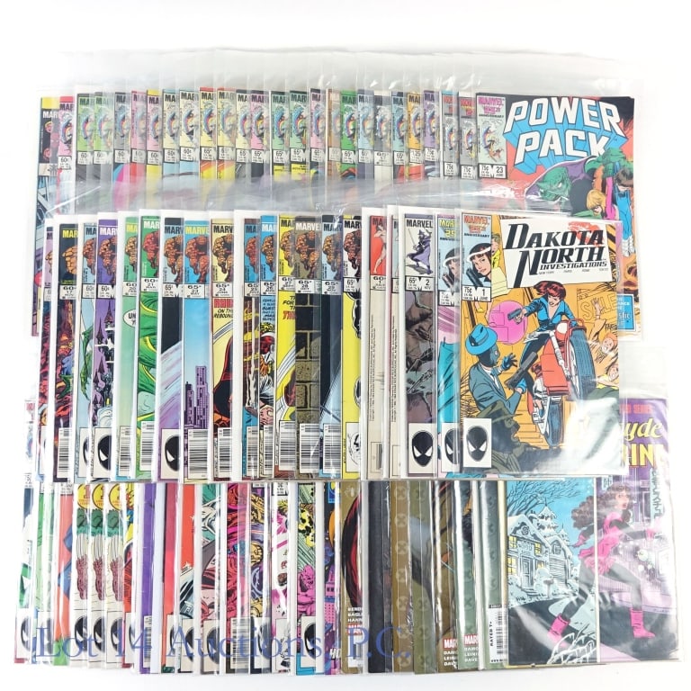 Thing, Power Pack, Rom and More MARVEL (65+): Thing, Power Pack, Rom and More MARVEL (65+). Over 65 Marvel comics. Some items of note: Spider-Man and Power Pack. Power Pack #3. ROM #58. Kitty Pryde and Wolverine #1. The Thing #24. Please see phot