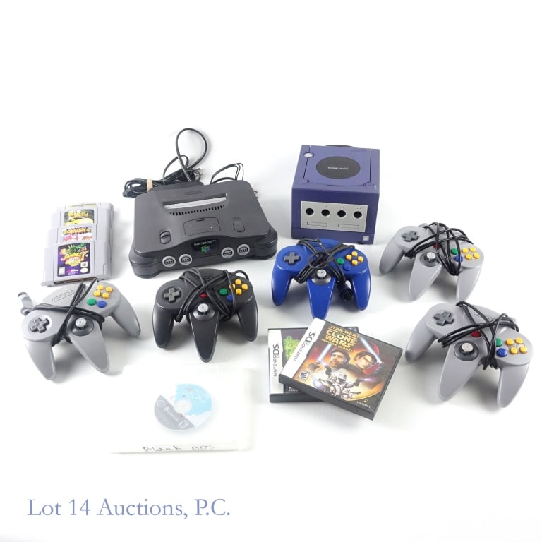 Nintendo Game Consoles (2), Games, And Accessories: The 2 game consoles are a Nintendo 64, and a Nintendo Gamecube. Games include: Nintendo Gamecube Super Mario Sunshine, Legend of Zelda Ocarina of Time, Super Smash Bros, Rampage 2, Beetle Adventure Ra