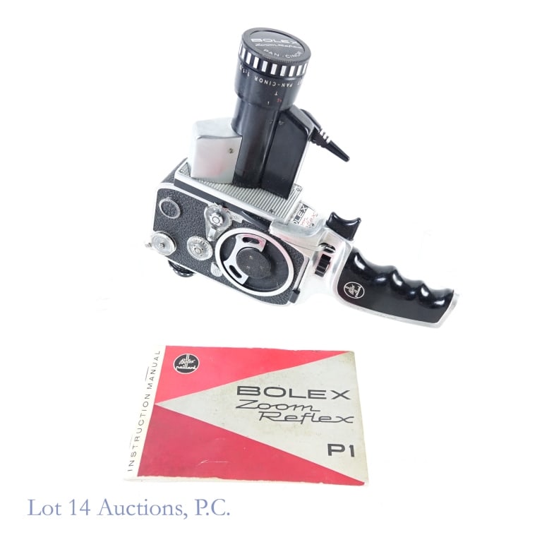 Bolex Paillard Zoom Reflex P1 Motion Camera: Bolex Paillard Zoom Reflex P1 Motion Camera. With a Swiss body and a French lens this movie camera was the talk of the town circa 1962. Lens #2778272. Body #934383. Not tested in house. See photos for