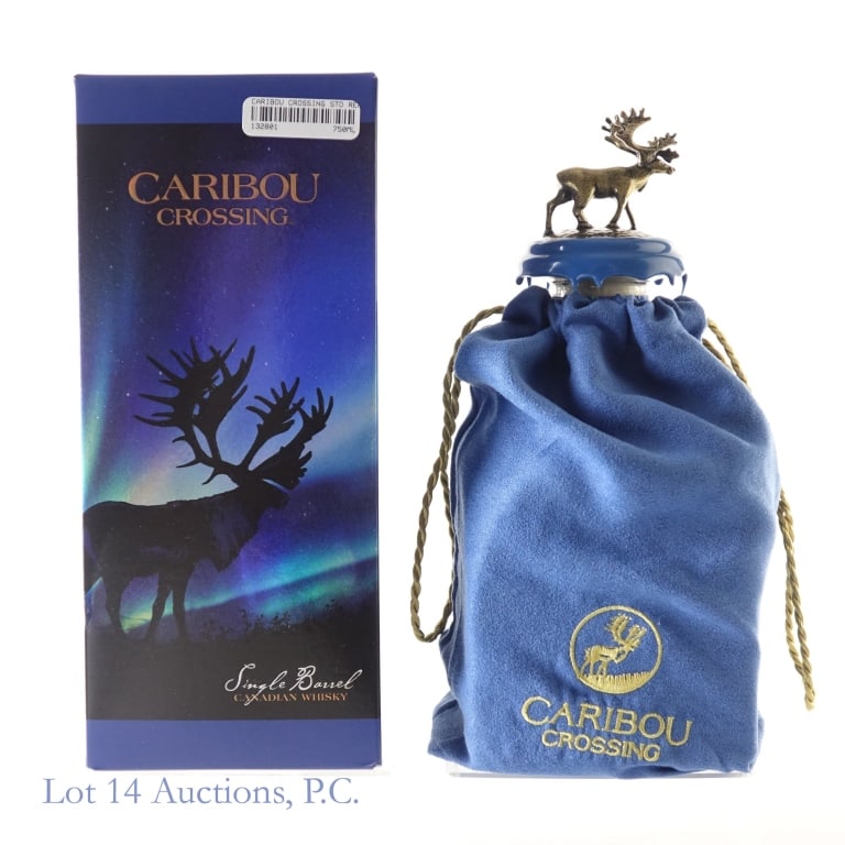 Caribou Crossing Single Barrel Canadian Whisky: Caribou Crossing Single Barrel Canadian Whisky (2024), 80 Proof, 750 ml, Box and bag included.