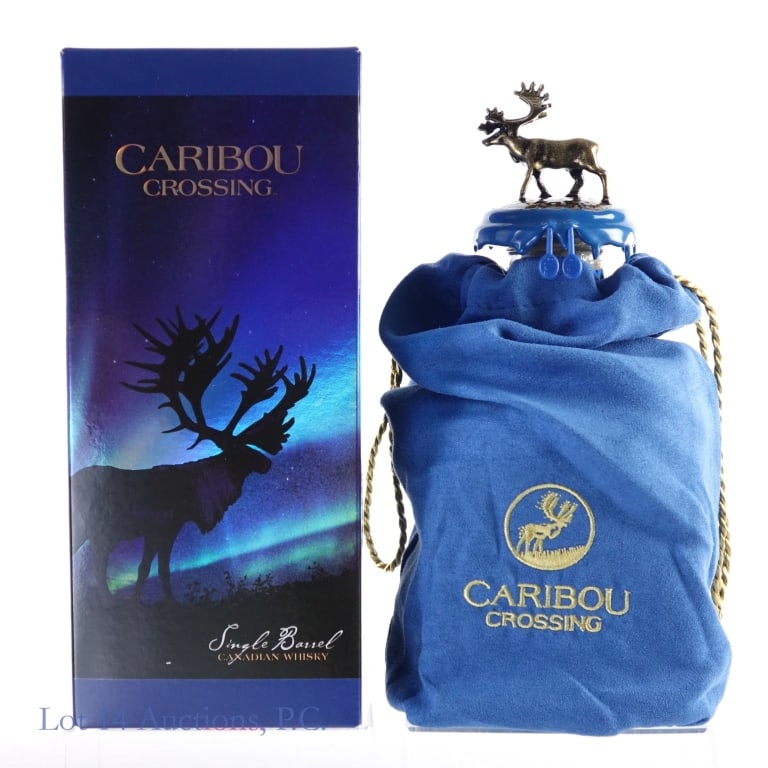Caribou Crossing Single Barrel Canadian Whisky: Caribou Crossing Single Barrel Canadian Whisky (2023), 80 Proof, 750 ml, Box and bag included.