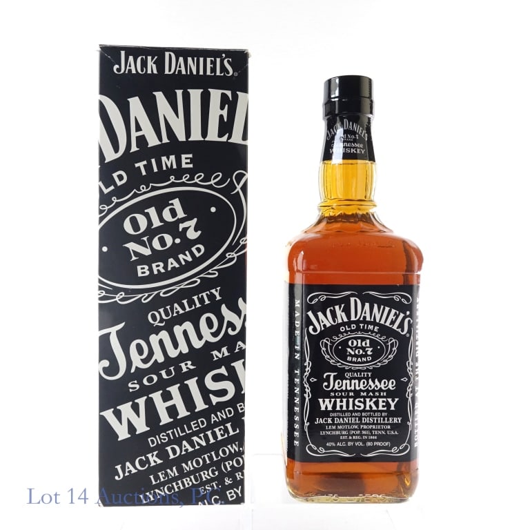 Jack Daniel's Tennessee Whiskey (1.75 Liters): Jack Daniel's Tennessee Whiskey, 80 Proof, 1.75 Liters. Box included, tear on top of box.