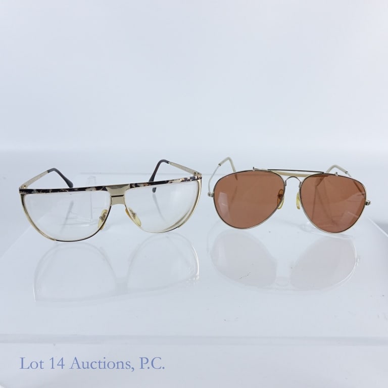 Laura Biagotti Eyeglasses & Vintage Aviators: 1-Laura Biagotti Tortoise Shell Prescription Eyeglasses 135 T89 67E, made in Italy. Frames are in fair condition with minor scratches on bridge. Glasses are approximately 4.5" from hinge to end piece