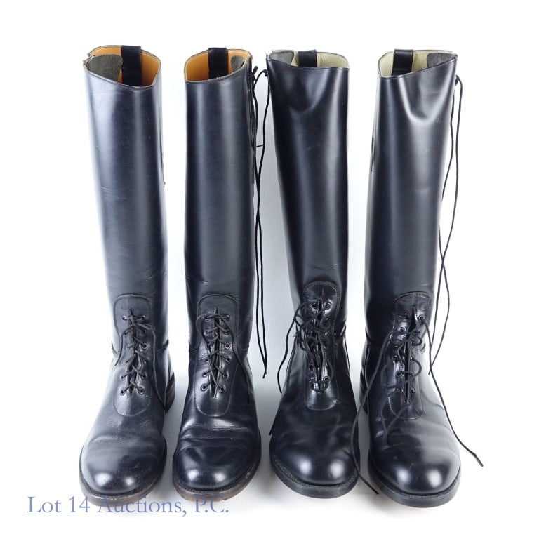 Motorcycle Boots - Used (2 Pairs): 1- Used Service Riding Apparel size 11E motorcycle boots. There is some wear on the sole but otherwise, they are in good condition. 2- Used Cott Cromwell size 9.5D black riding boots. There is wear on