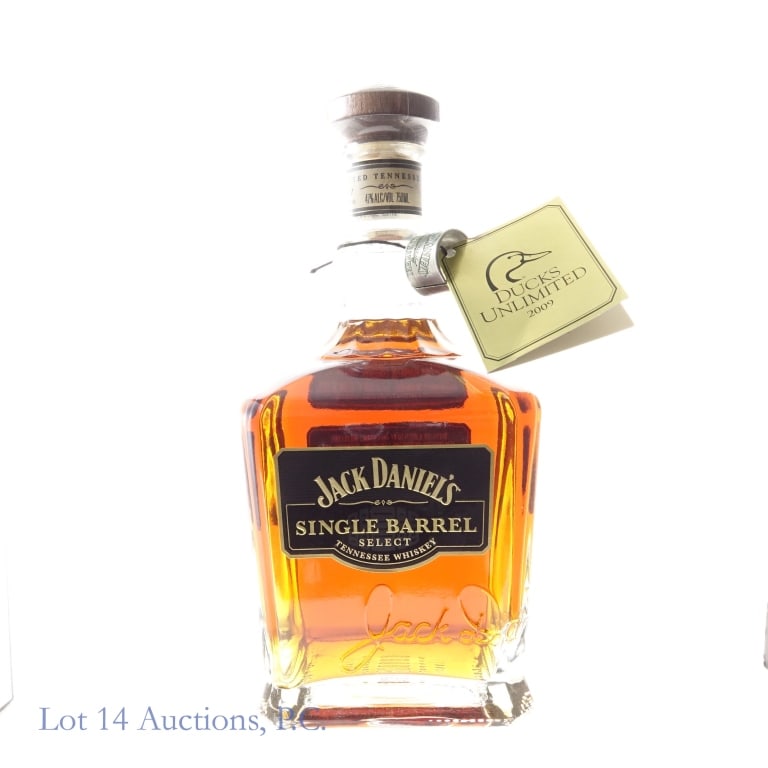 Jack Daniel's 2009 Ducks Unlimited Tenn. Whiskey: Jack Daniel's 2009 Ducks Unlimited Single Barrel Tennessee Whiskey, 94 Proof, 750 ml, Bottled: 10-21-09, Barrel #9-4457,