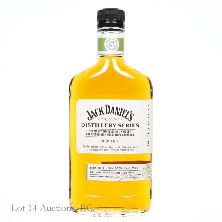 Jack Daniel's Dis. Series High Toast Maple Rye: Jack Daniel's Distillery Series High Toast Maple Barrels Tennessee Rye, 101 Proof, 375 ml, Selection #8, Released: July 2022.