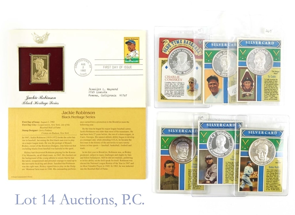 MLB Commem. Silver Coins (6 ozt) & Gold Stamps (1 of 6)