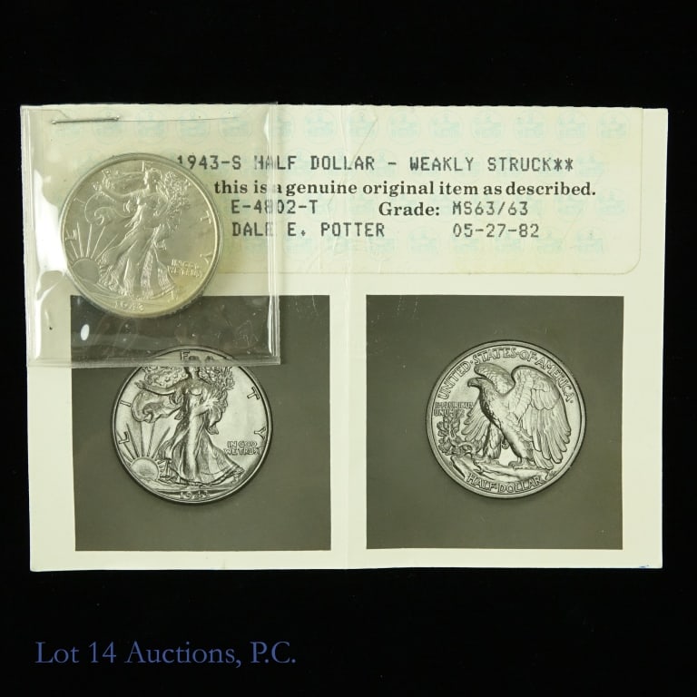 1943-S Silver Walking Liberty 50c (ANACS MS63) (1 of 3)