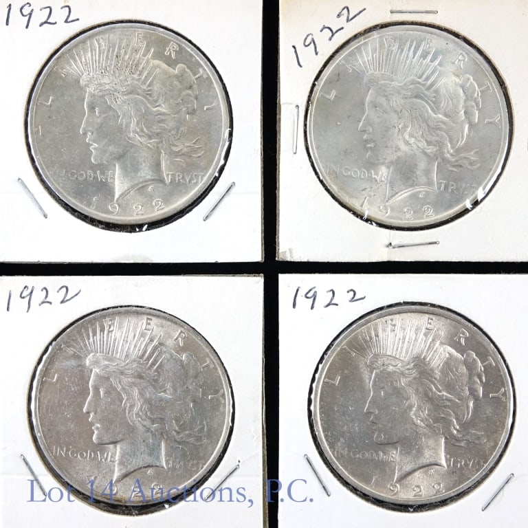 1922 Silver Peace Dollars - GEM BU P/L (4) (1 of 2)
