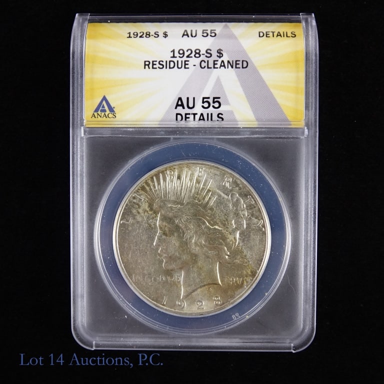 1928-S Silver Peace Dollar (ANACS AU55) (1 of 2)