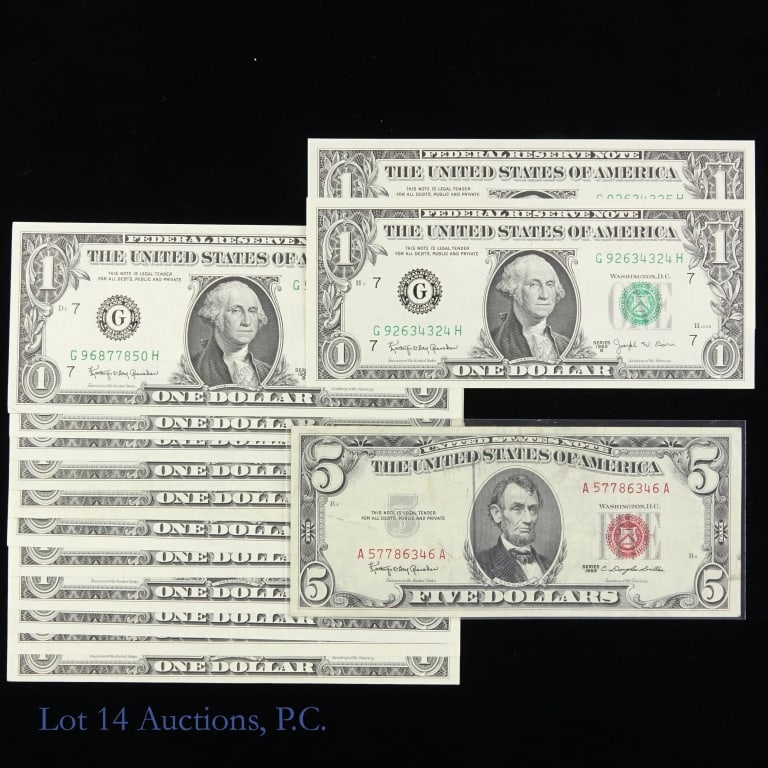 1963 $1 & $5 Currency Collection (14) (1 of 2)