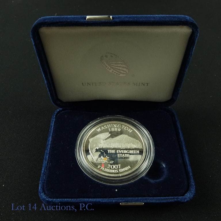 2007 Silver Replica Washington Statehood 25c Round (1 of 3)