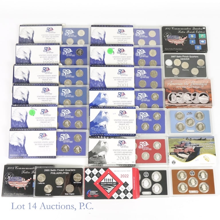 U.S. Mint Silver & Clad Quarters Proof Sets (17) (1 of 3)
