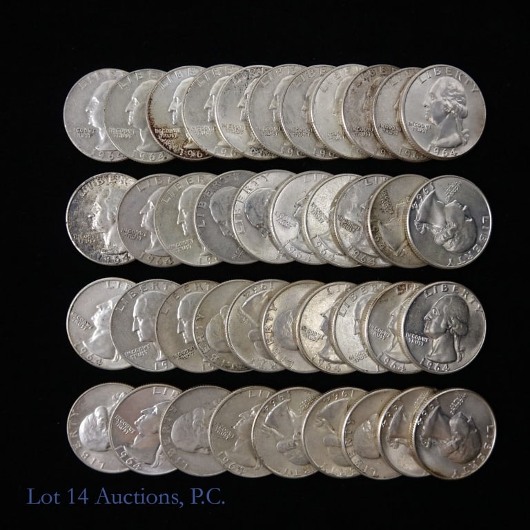 1964 Silver Washington Quarters (40) (1 of 5)