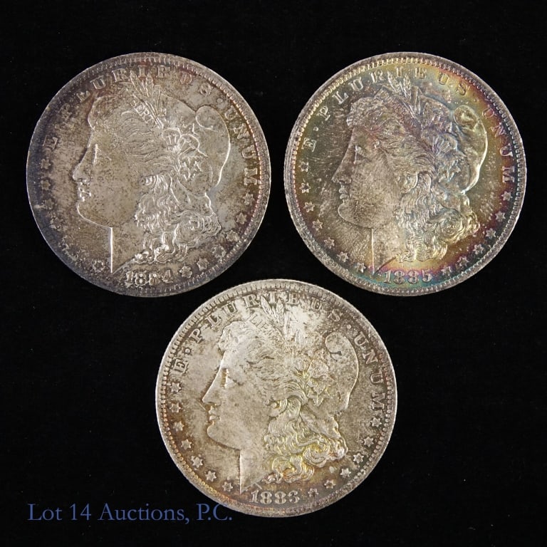 1883-O, 1884-O & 1885-O Silver Morgan Dollars (3) (1 of 3)