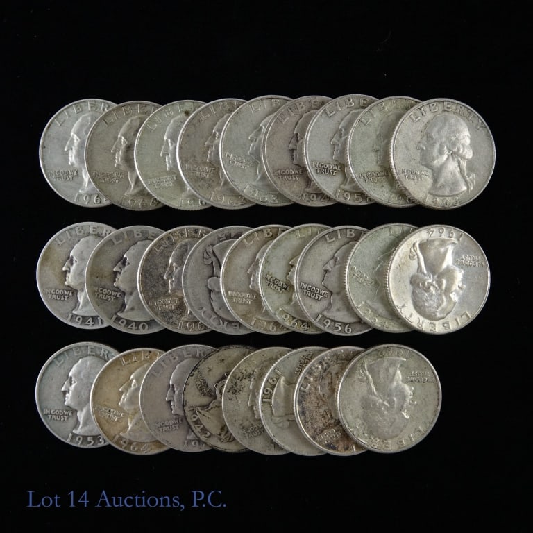 90% Silver Washington Quarters (26) (1 of 5)