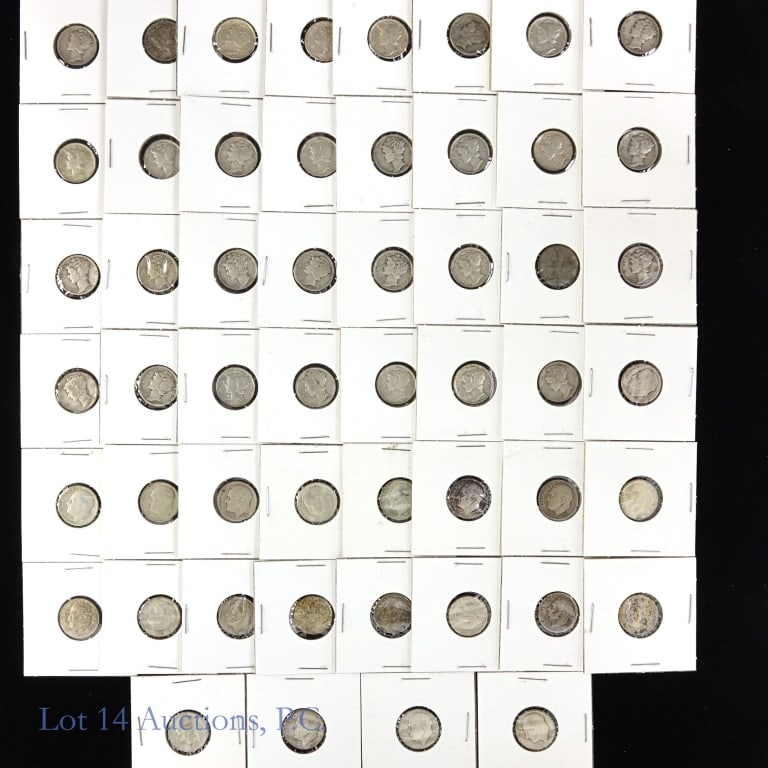 Silver Mercury & Roosevelt Dimes (52) (1 of 5)